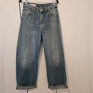 Zara Wide Leg Cuffed Jeans